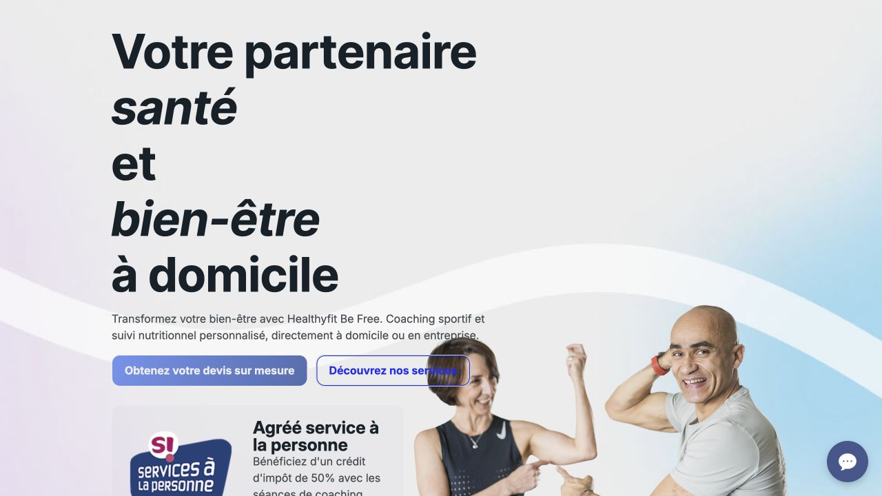 Capture du site de Healthyfit Be Free