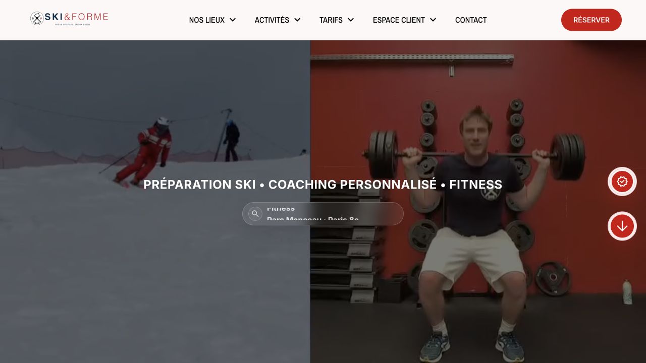 Capture du site de Ski & Forme Coaching Paris