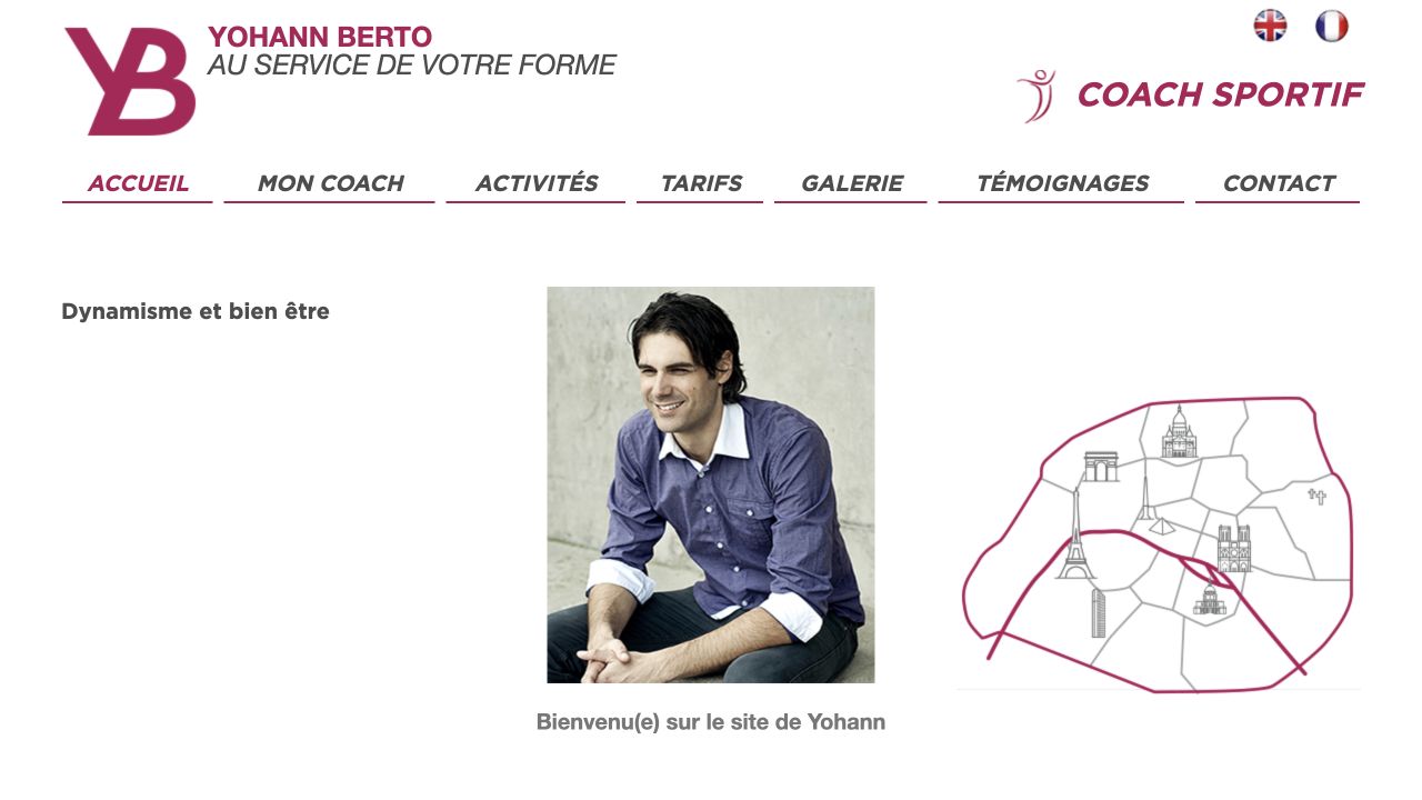Capture du site de Coach Yohann